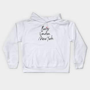 Paris, London, New York Kids Hoodie